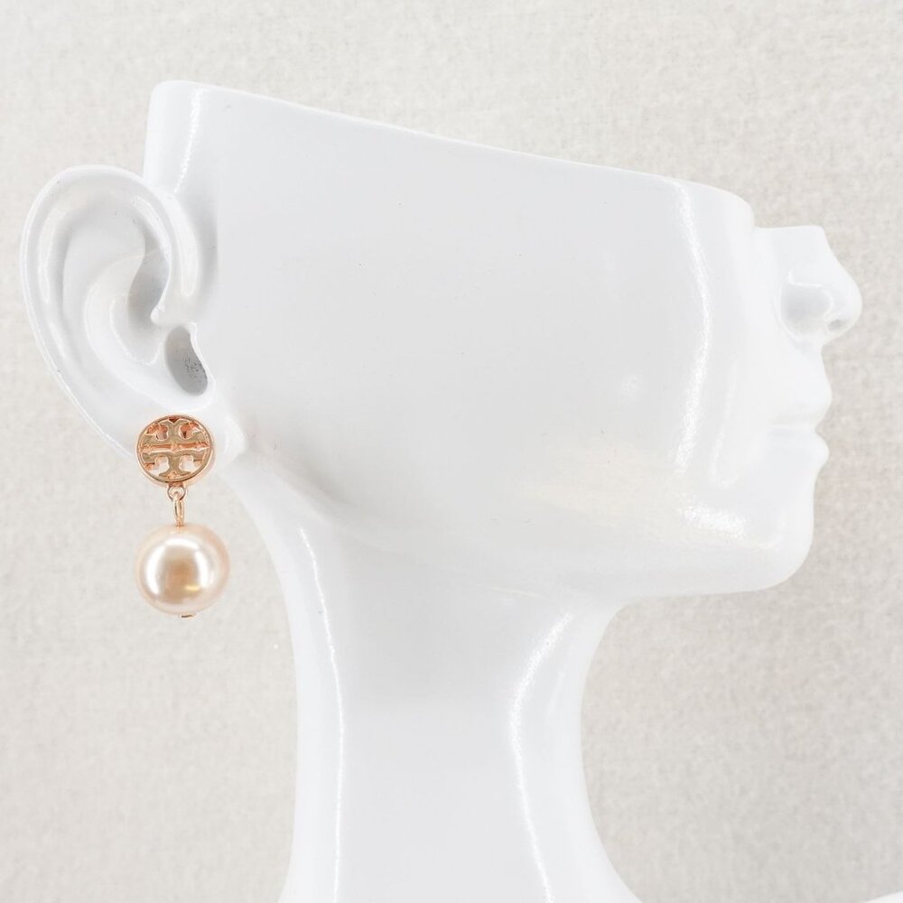 Tory Burch Miller Pearl Drop Earrings Rose Gold OS - Picture 6 of 6